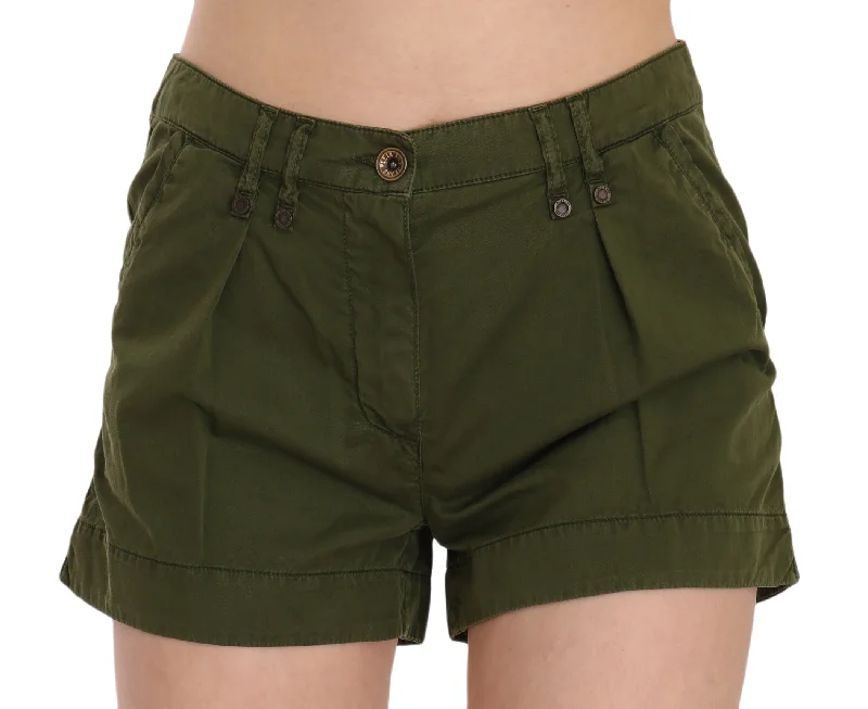 Limited Time Offer PLEIN SUD Emerald Mid Waist Cotton Women's Shorts