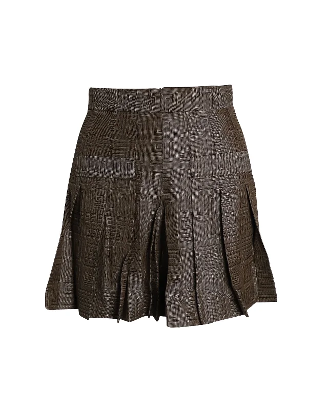 Dreamy Draping Sandro Gael Layered Pleated Jacquard Shorts in Multicolor Viscose