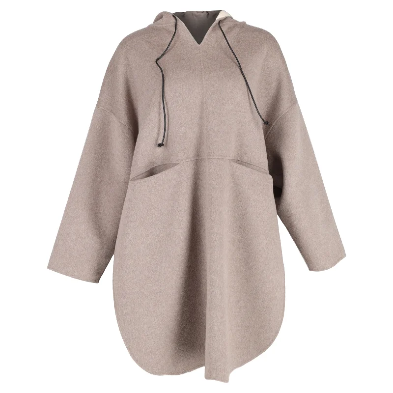 Trendy Street Style Clothing Totême Pullover Coat in Beige Cashmere