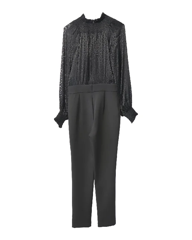 Limited Time Deal Michael Michael Kors Long Sleeve Jumpsuit in Black Viscose