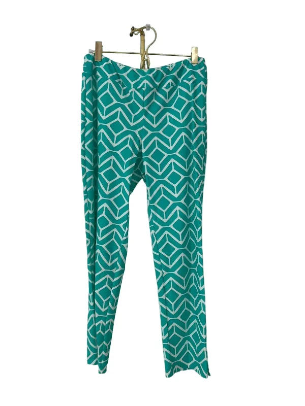 Elevate Your Wardrobe Lucia Pant In Sail Geo Seafoam