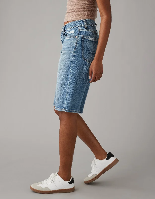 You'Ll Love Us Because AE Dreamy Drape Low-Rise Baggy Bermuda Distressed Short