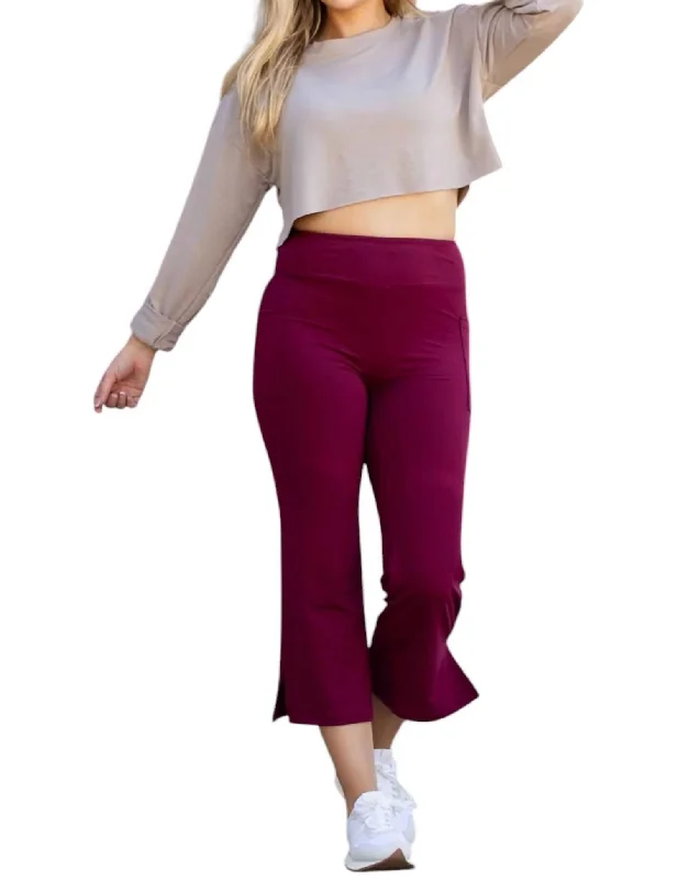 Big Savings Courtney High Waisted Gaucho Pants In Maroon