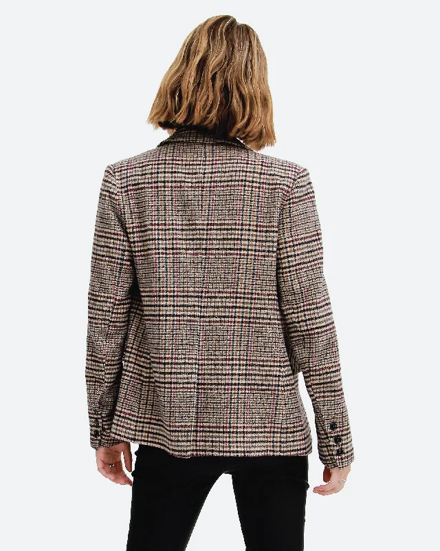 Sophisticated Style Piccadilly Wool Blend Plaid Blazer