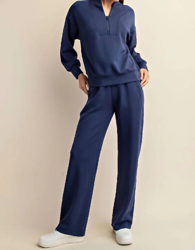 Additional Time-Limited Offers Luxe Straight Leg Pant In Smoky Navy