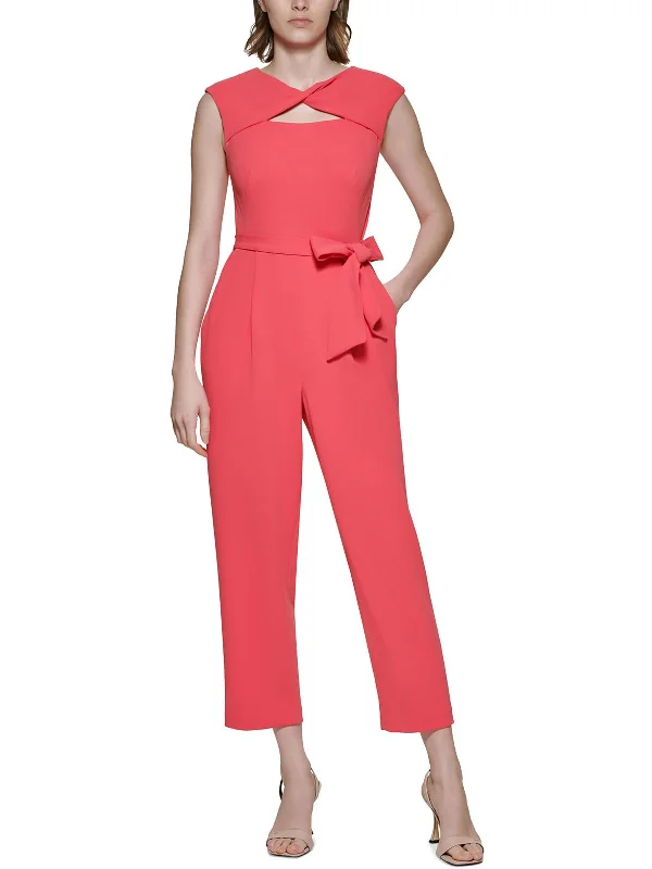 Trendy Street Style Womens Twist Front Cutout Jumpsuit