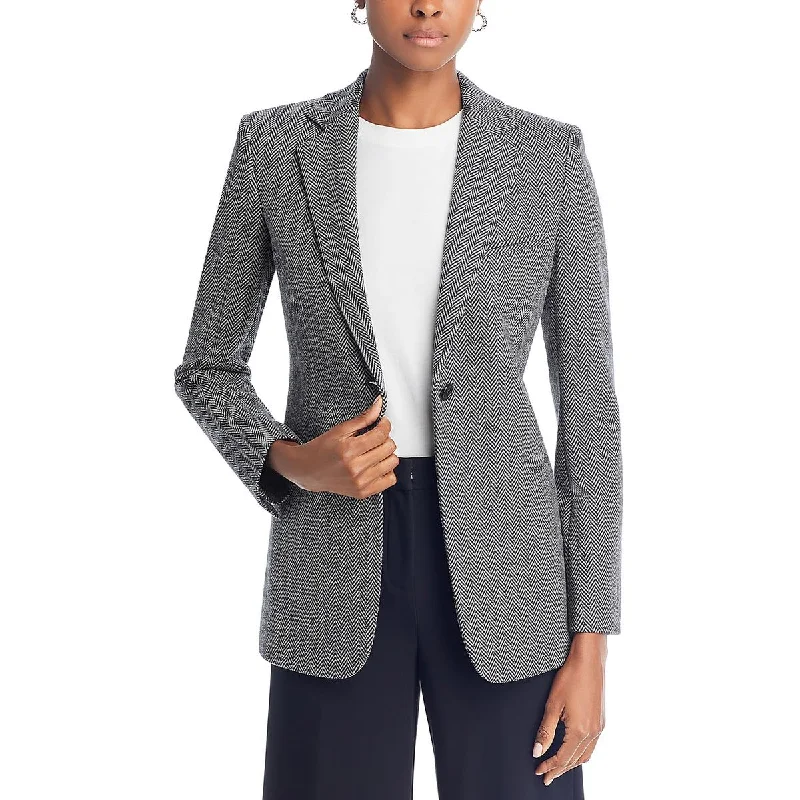 Elegant Style Womens Wool Notch Collar One-Button Blazer