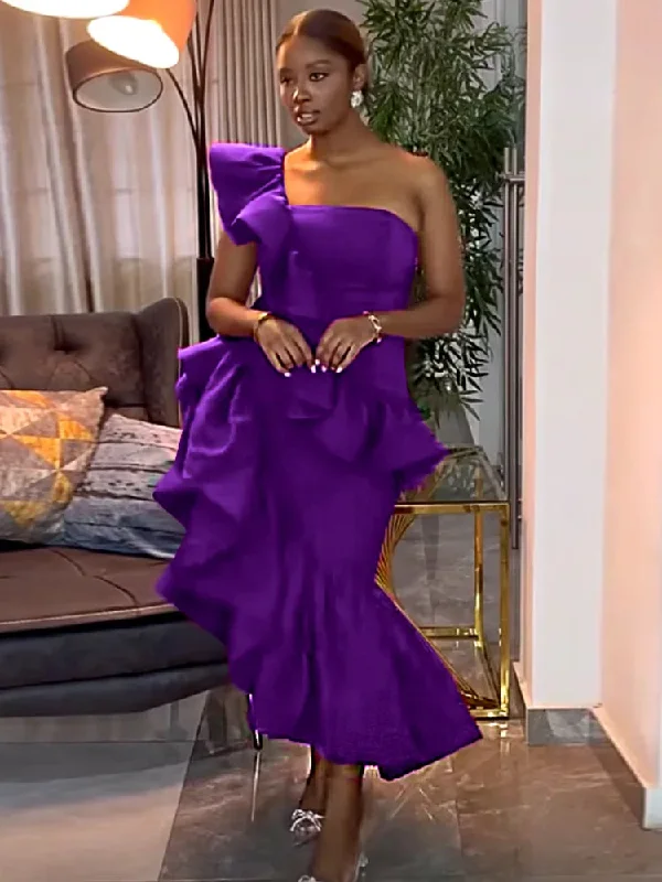 Chic & Cozy Collection JuliaFashion-One Shoulder Irregular Purple Evening Dress