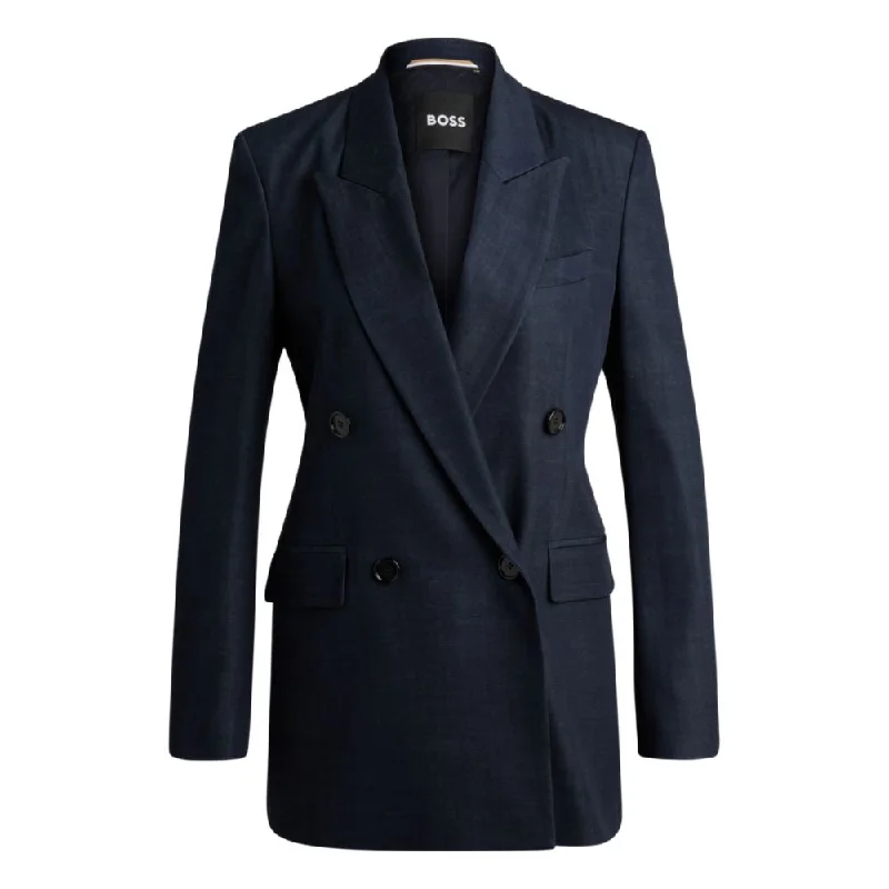 Trendy Pulse Regular-fit long-length jacket in denim-effect twill