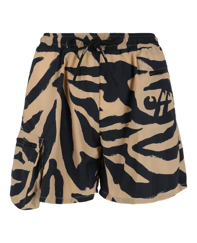 Stylish Savings Athletic Zebra Nylon Shorts