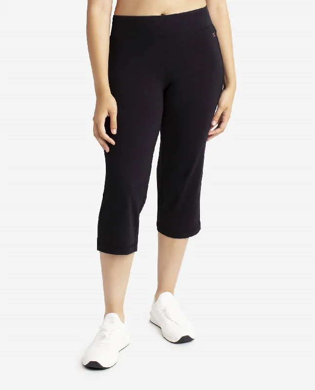 Earthy Tones Essentials Yoga Crop Pants In Black