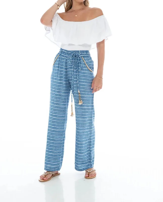 Chic Styles Destin Pants In Blue