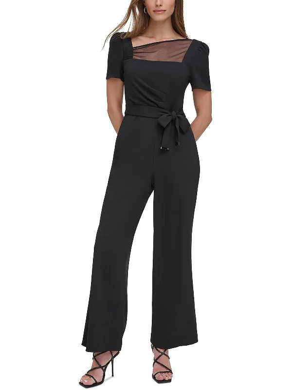 Versatile Style Wardrobe Womens Illusion V-Neck Jumpsuit