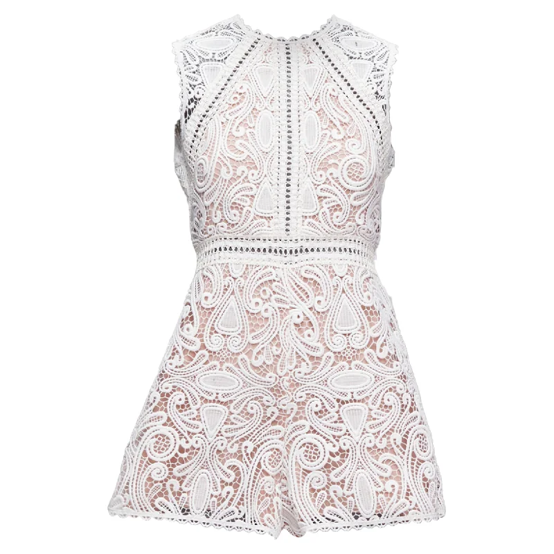 Low Price Special Alexis Makenna Paisley Lace Eyelet Trim Bridal Playsuit Romper