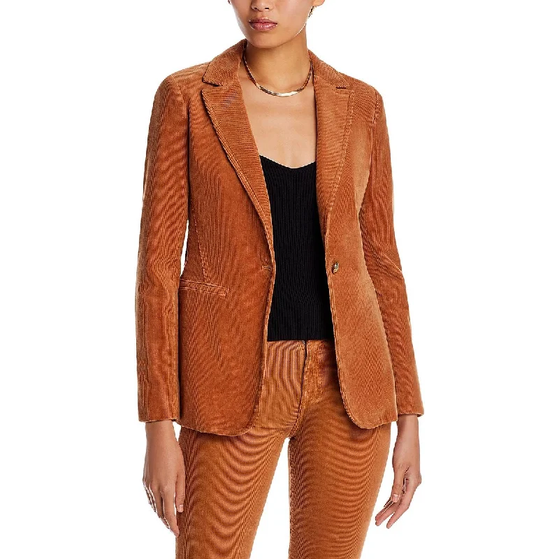 Seasonal Trends Macey Womens Corduroy Business One-Button Blazer