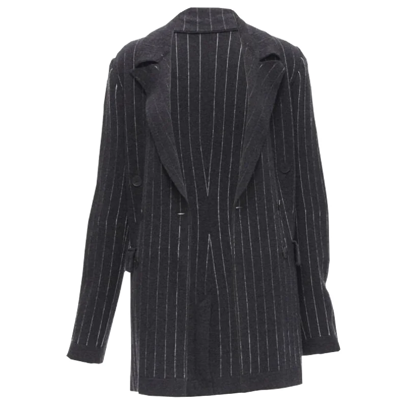 Final Clearance Barrie cashmere pinstriped double breasted blazer cardigan