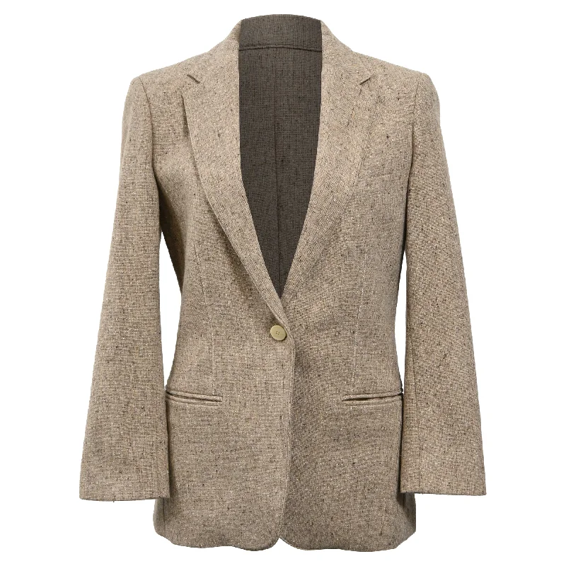 Cool Prices Theory Single-Breasted Blazer in Brown Tweed Wool