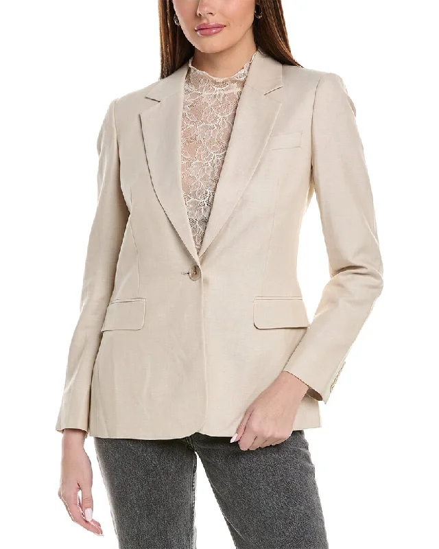 Feminine Flow Reiss Shae Linen-Blend Blazer