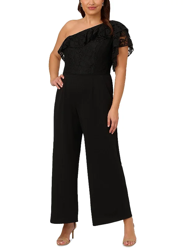 Minimalist Office - Ready Style Womens Lace One Shoulder Jumpsuit