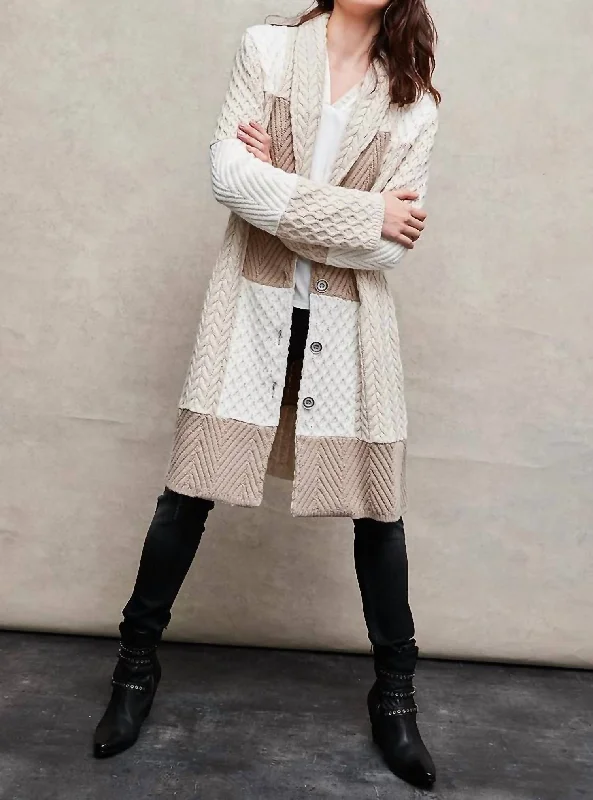 Ethnic Cultural Event Wear Sweater Coat In Cream