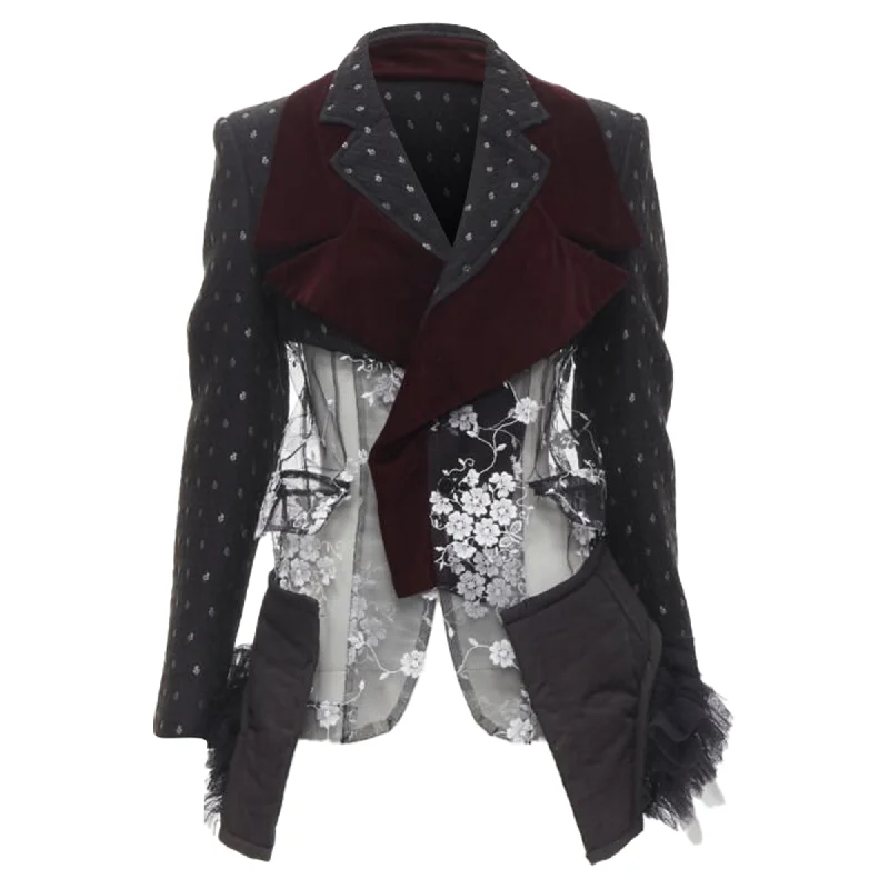 Fashionista Favorites Comme des Garcons velvet floral mesh tulle blazer