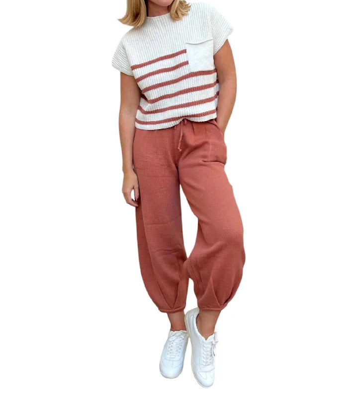 Budget Friendly Fashion Lost In Time Knit Waist Tie Pants In Clay