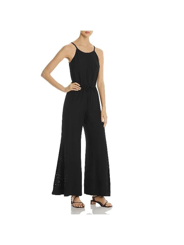 High End Women's Wear Elsie Womens Wide Leg Embroidered Jumpsuit