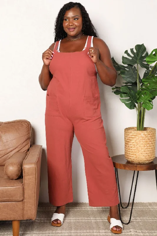 Fashion Forward Femme Wide Leg Overalls with Front Pockets