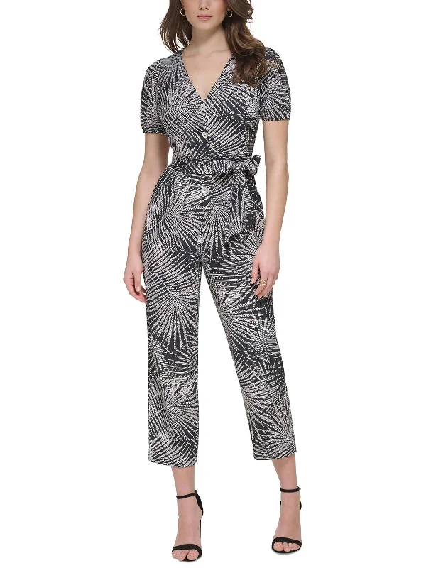 Fashion Forward Style Womens Printed Wide Leg Jumpsuit