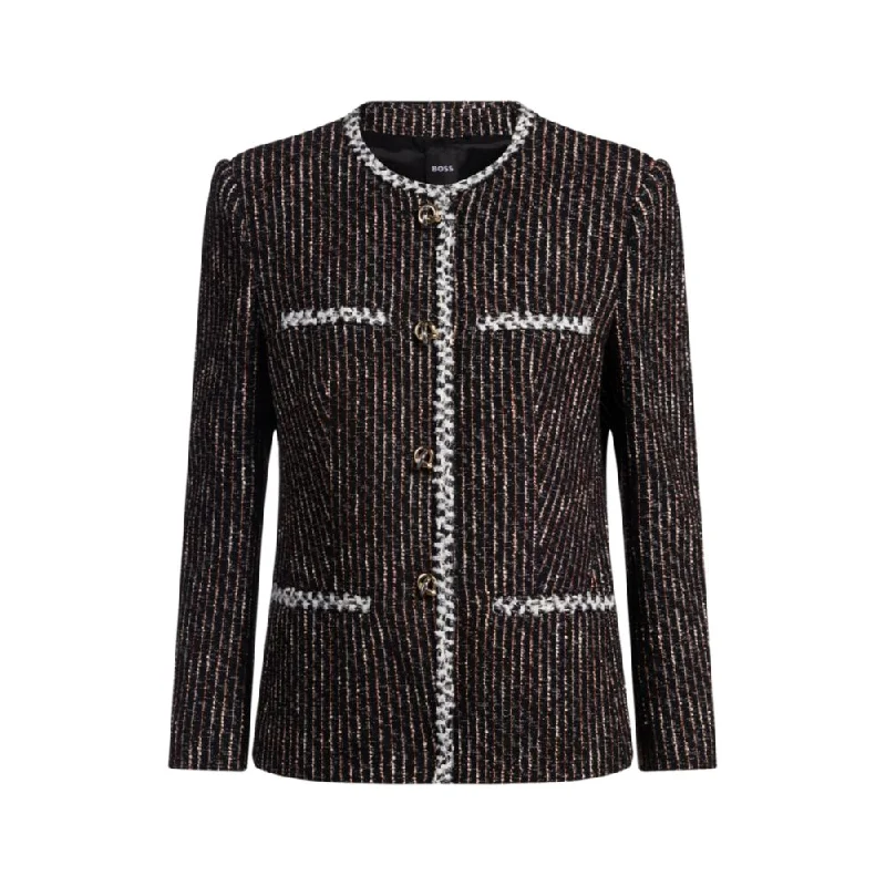 Stylish Savings Slim-fit blazer in multicolored bouclé