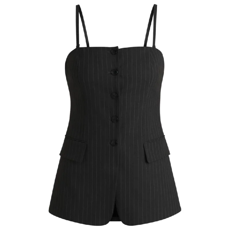 Chic Outfits Regular-fit tailored vest in pinstripe stretch fabric