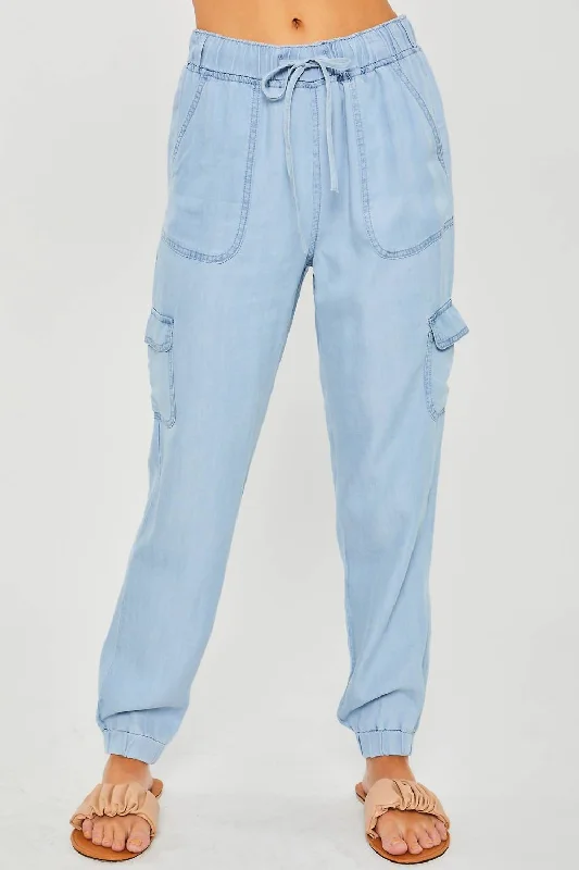 Unbeatable Deals Tencel Jogger Pants In Light Blue