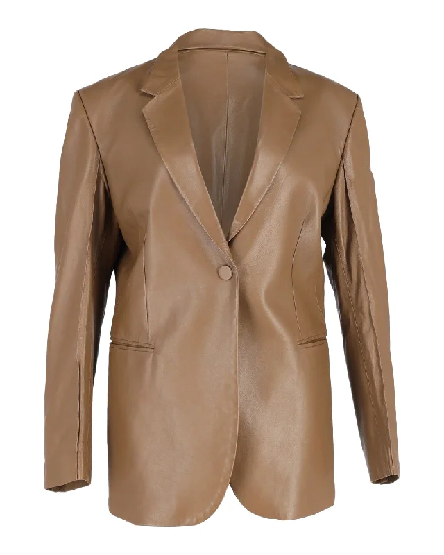 Budget Saver Petar Petrov Blazer in Brown Leather