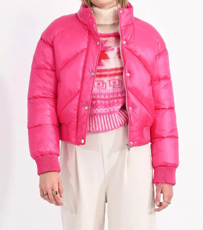 Flash Deals Puffer Jacket In Fuchsia Pink