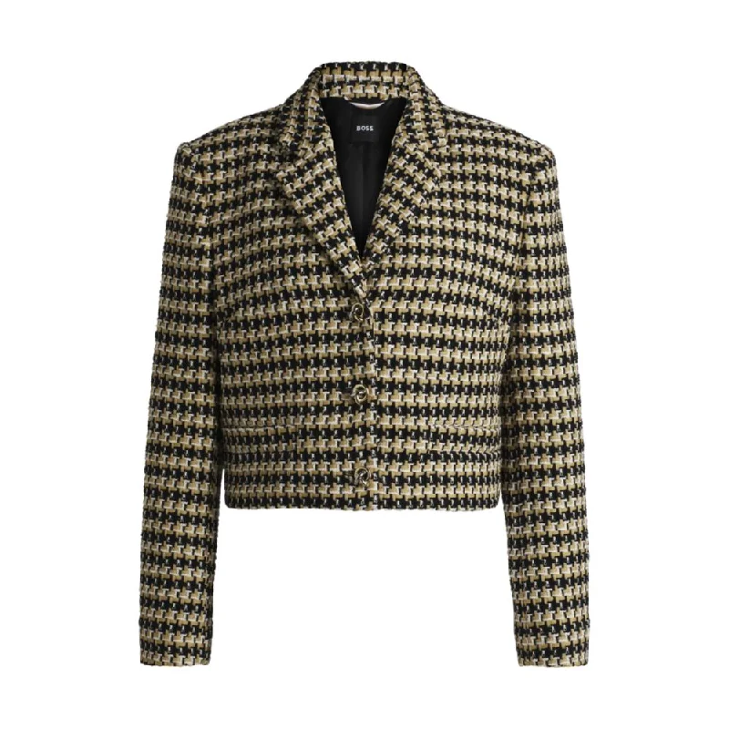 Fashion Essentials Cropped regular-fit jacket in tweed