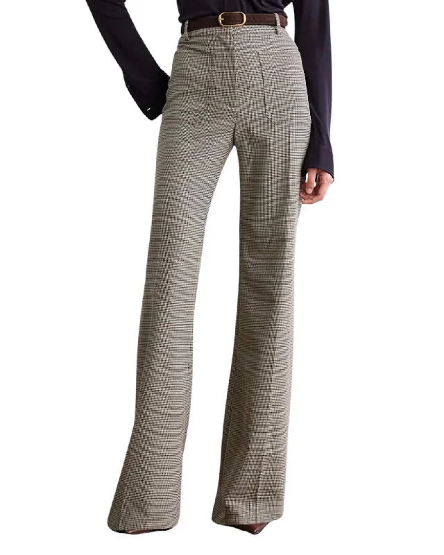 Runway Inspired Wear Christophe Pants In Brown Houndsooth