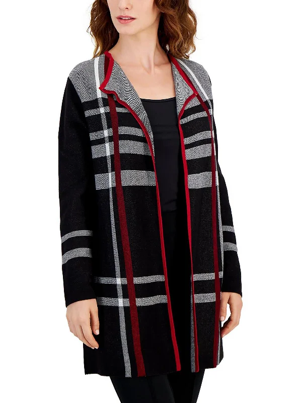 Sporty Streetwear Womens Striped Open Front Cardigan Sweater