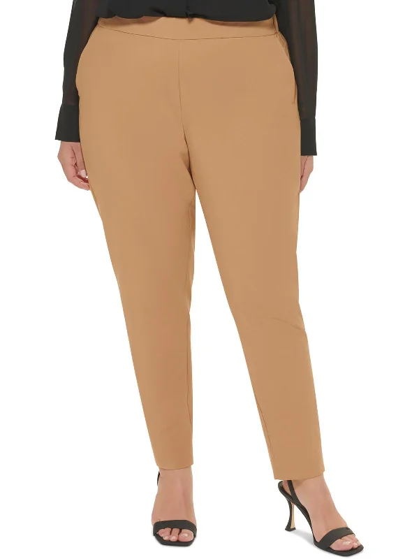 Flash Sale Plus Womens Straight-Leg Mid-Rise Ankle Pants