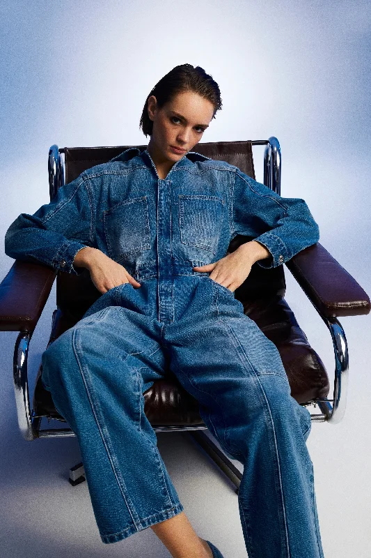 Limited Edition Denim Cargo Jumpsuit