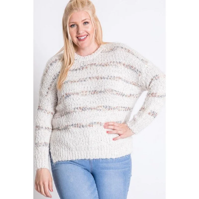 Flash Sale Plus Sweater With Stripe Detail