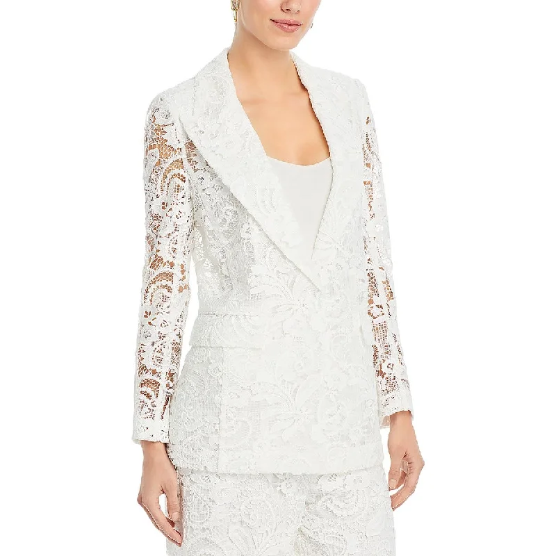 Trendsetting Threads Womens Lace Long Sleeve One-Button Blazer