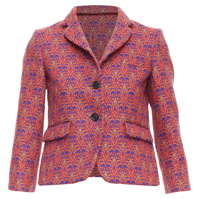 Exclusive Sale Miu Miu virgin wool blend floral brocade crop blazer