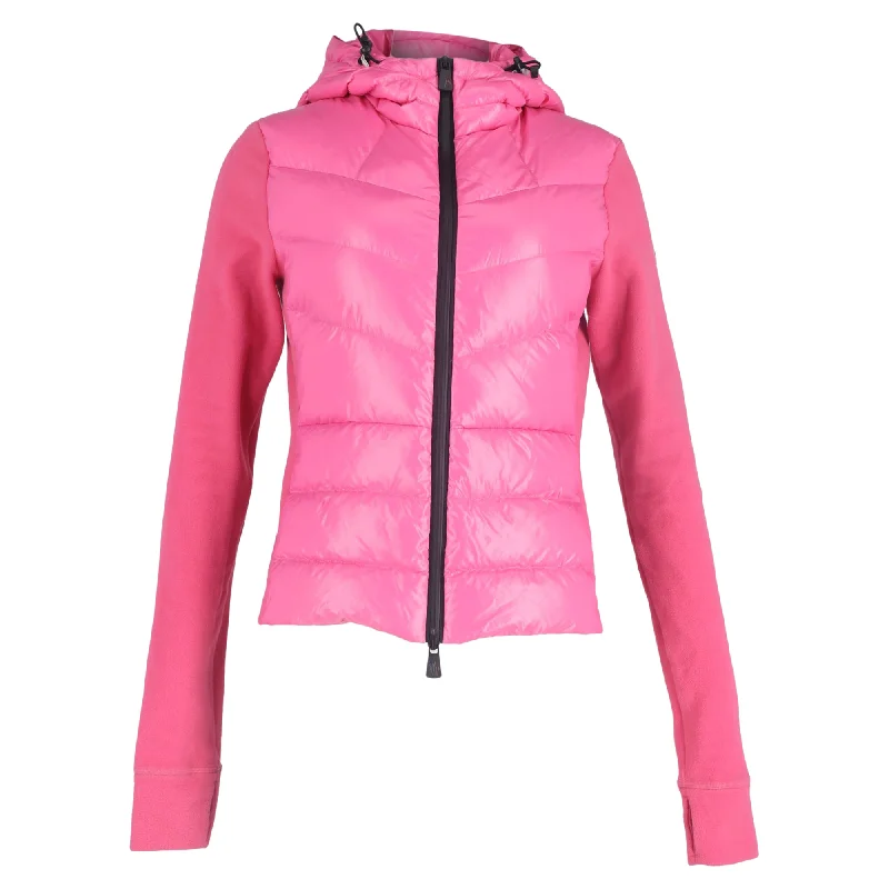 Everyday Glamour Moncler Grenoble Padded Front Hooded Jacket in Pink Polyamide