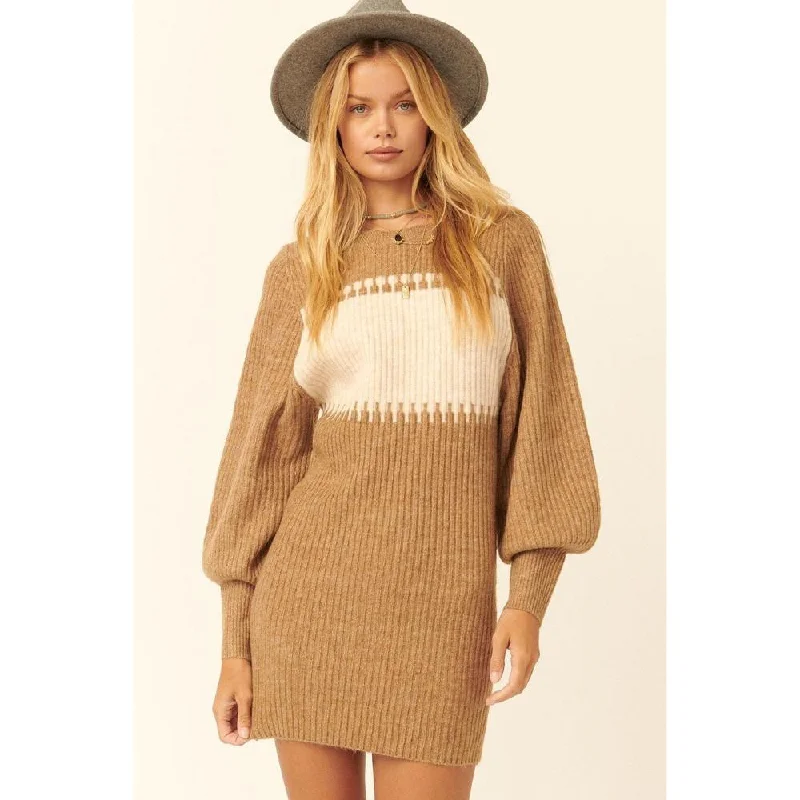 Hot Brand Discounts A Ribbed Knit Sweater Mini Dress