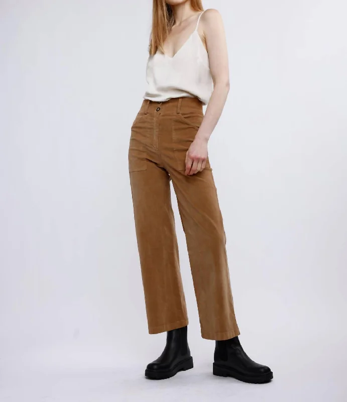 Current Trends Aria Hi-Waist Pants In Camel