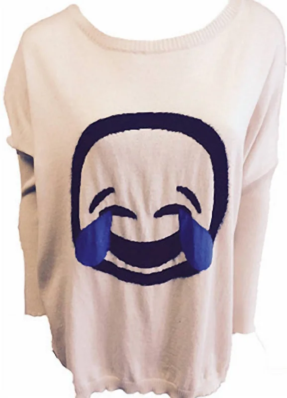 Shop Sales Cryin Laughter Emoji Top In Stone/black