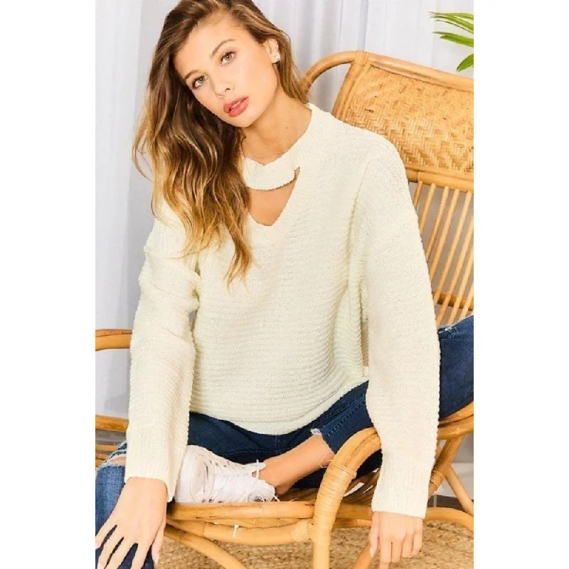 Quick Grab Deals Chocker Neck Oversize Sweater