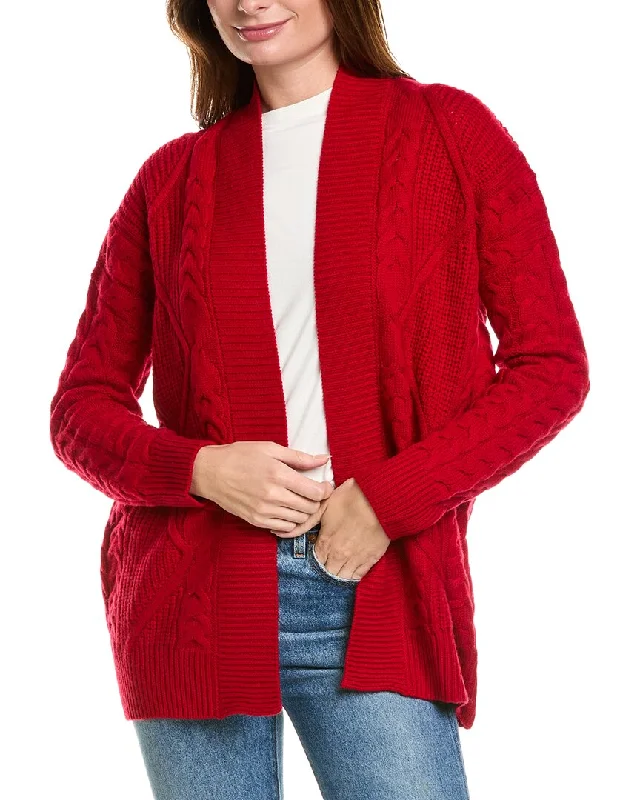 Seasonal Sale Forte Cashmere Luxe Cable Wool & Cashmere-Blend Cardigan