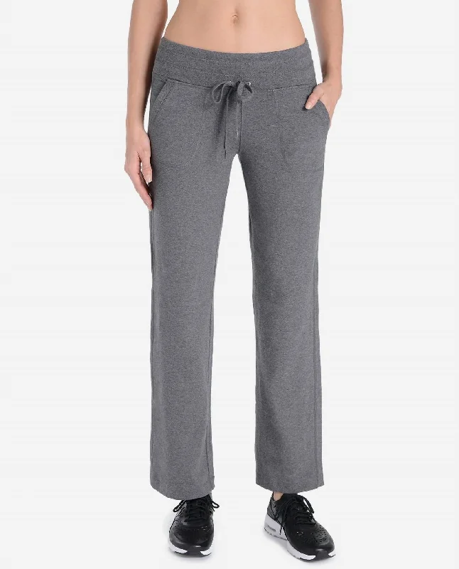 Vibrant Styles Plus Size Essentials Drawcord Pants In Charcoal Grey Heather