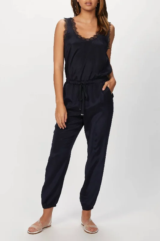 Elevate Your Wardrobe Justina Jumpsuit In Navy